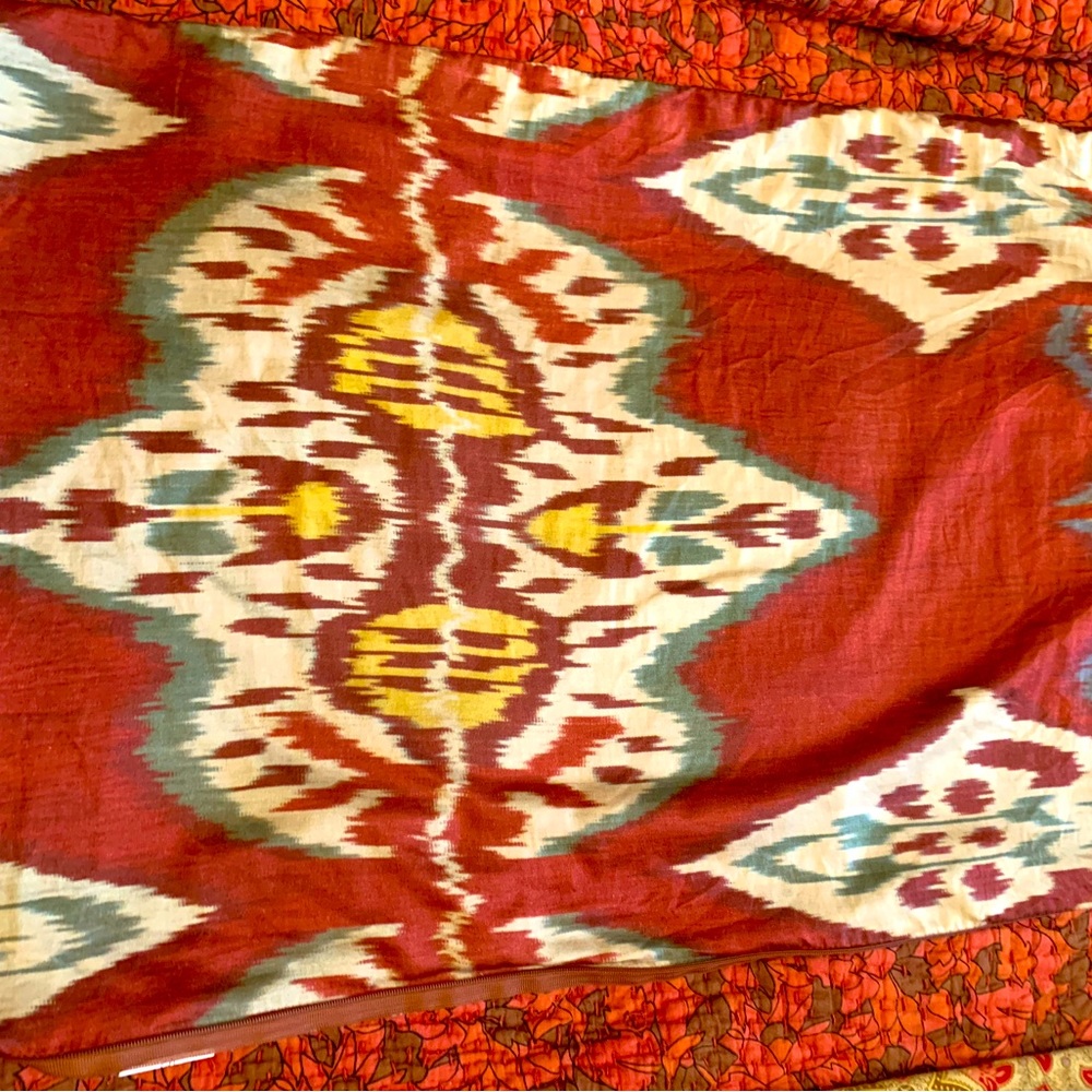 Set of two Pottery Barn washable silk Ikat standard pillow cases.  very clean